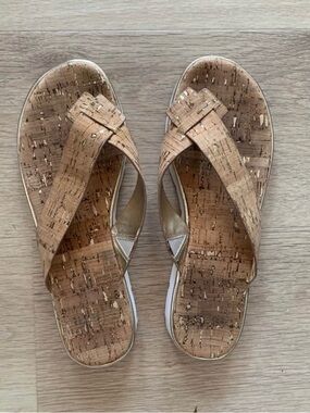 Donald J. Pliner Cork-Style Crossband Sandals - Tan